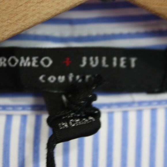 Romeo & Juliet Couture Dress Women's Size Medium Blue Stripe Preppy Classic - Picture 3 of 3